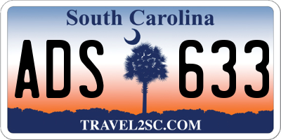 SC license plate ADS633