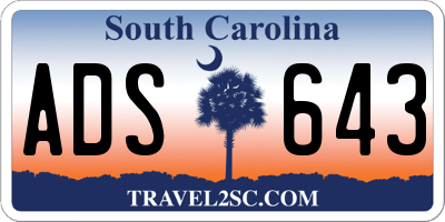 SC license plate ADS643