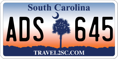 SC license plate ADS645
