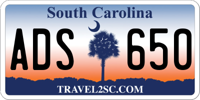SC license plate ADS650