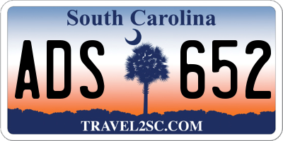 SC license plate ADS652