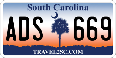 SC license plate ADS669