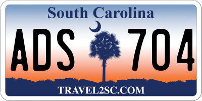 SC license plate ADS704