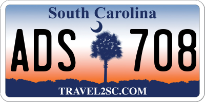 SC license plate ADS708