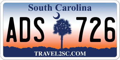 SC license plate ADS726