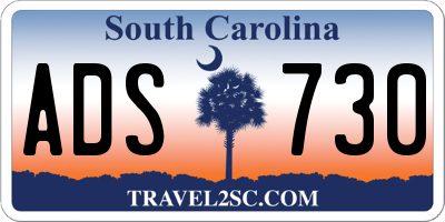 SC license plate ADS730