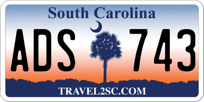 SC license plate ADS743