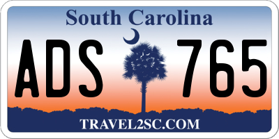 SC license plate ADS765