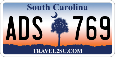 SC license plate ADS769