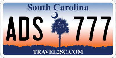 SC license plate ADS777