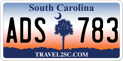 SC license plate ADS783
