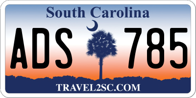 SC license plate ADS785