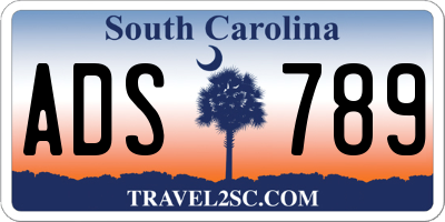 SC license plate ADS789