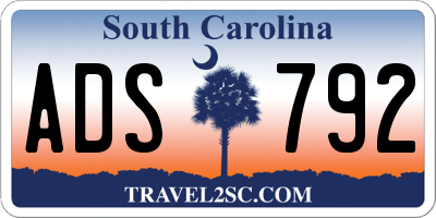 SC license plate ADS792