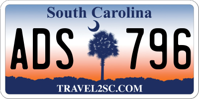 SC license plate ADS796