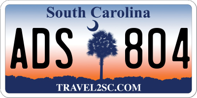 SC license plate ADS804