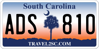 SC license plate ADS810