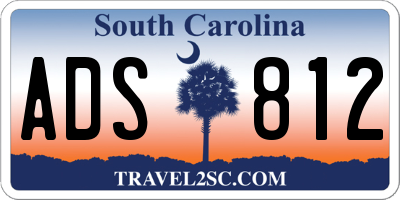 SC license plate ADS812