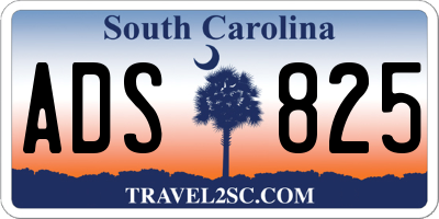 SC license plate ADS825