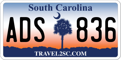 SC license plate ADS836