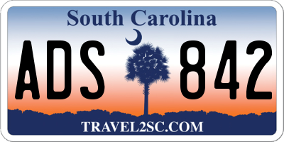 SC license plate ADS842