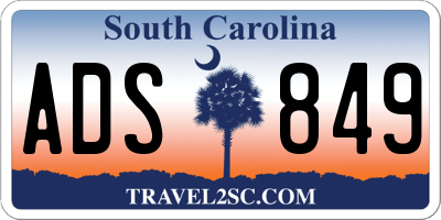 SC license plate ADS849