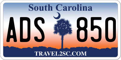 SC license plate ADS850