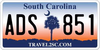 SC license plate ADS851