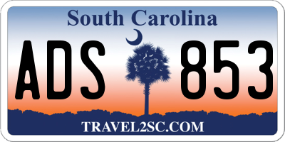 SC license plate ADS853