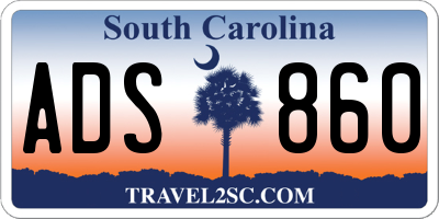 SC license plate ADS860
