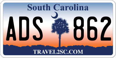 SC license plate ADS862