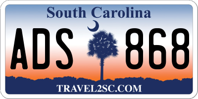 SC license plate ADS868