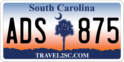 SC license plate ADS875