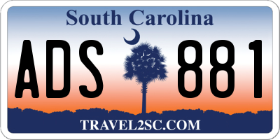 SC license plate ADS881