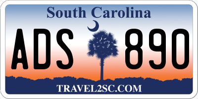 SC license plate ADS890
