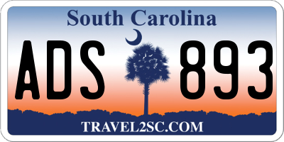 SC license plate ADS893