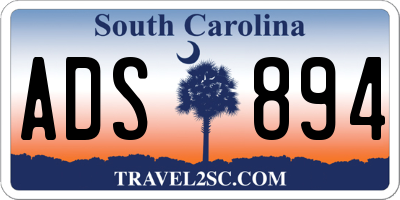 SC license plate ADS894