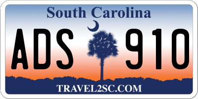SC license plate ADS910