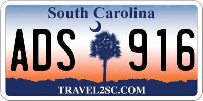 SC license plate ADS916