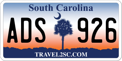 SC license plate ADS926