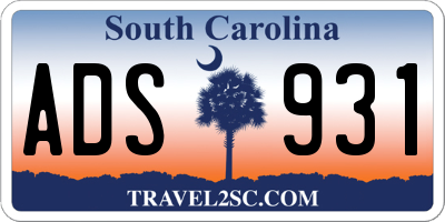 SC license plate ADS931