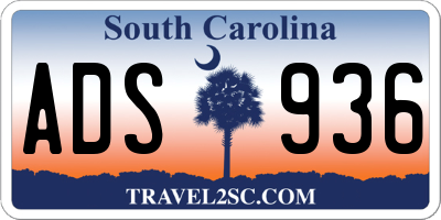 SC license plate ADS936
