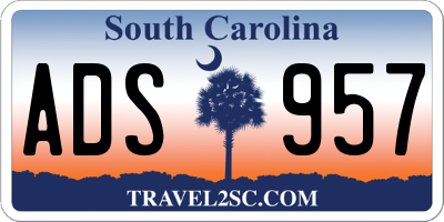 SC license plate ADS957