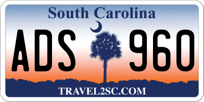 SC license plate ADS960