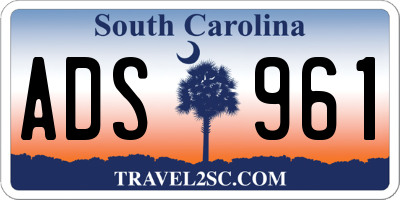 SC license plate ADS961