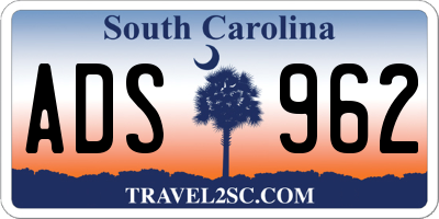 SC license plate ADS962