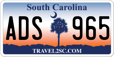 SC license plate ADS965
