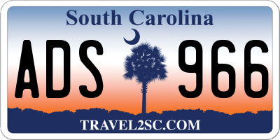 SC license plate ADS966