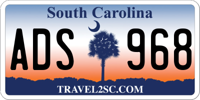 SC license plate ADS968