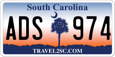 SC license plate ADS974